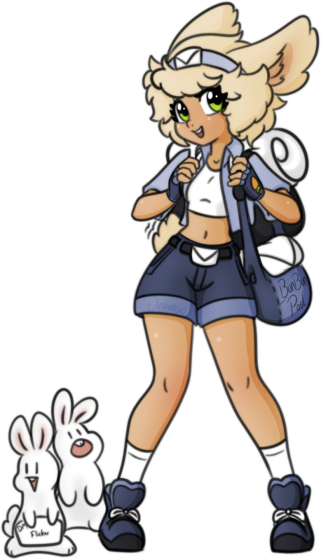 Blonde bunny mailgirl and her assistants ready to deliver your message
